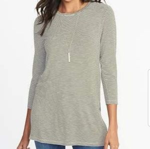 Luxe Long & Lean Striped Tunic Shirt